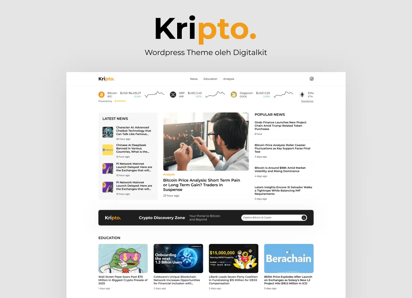 Digicrypto - Crypto News and Media WordPress Theme